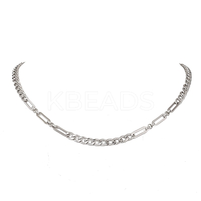 5MM 304 Stainless Steel Mixed Link Chain Necklaces NJEW-JN05850-1