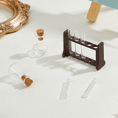 Wood & Glass Test Tube Rack & Measuring Cup DJEW-WH0039-95B-1