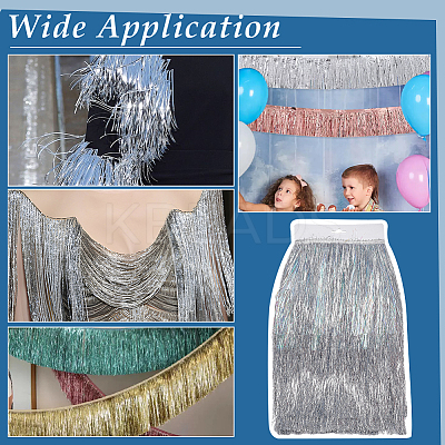Polyester & Aluminum Foil Fringe Trimmings DIY-WH0588-03B-1