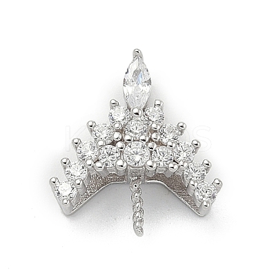 925 Sterling Silver Pave Clear Cubic Zirconia Crown Pendant Bails STER-P068-04P-1