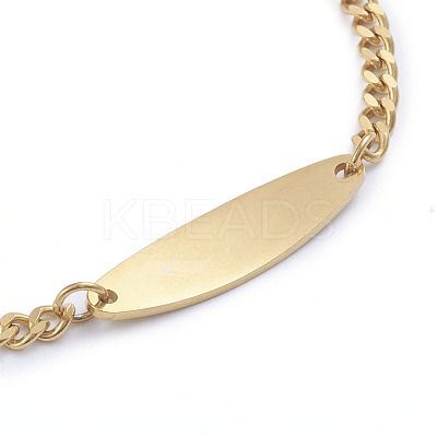 304 Stainless Steel Diamond Cut Cuban Link Chain Bracelets BJEW-L673-012-G-1