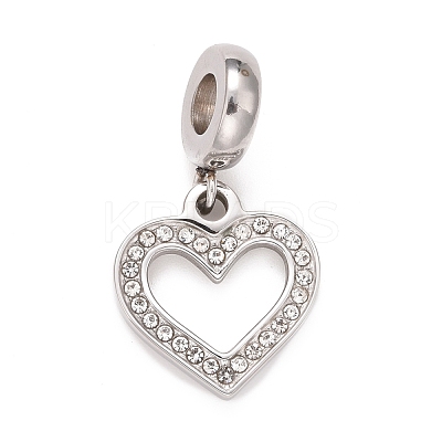 304 Stainless Steel European Dangle Charms STAS-I194-18P-1