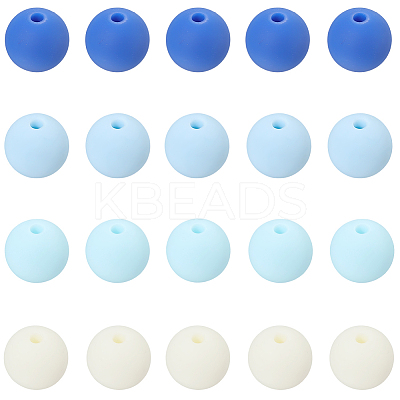 Rubberized Style Imitated Silicone Acrylic Beads MACR-PA0001-06C-02-1