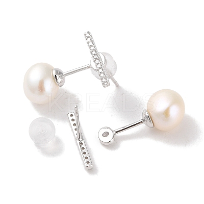 Anti-Tarnish Sterling Silver Stud Earrings EJEW-C087-10D-P-1