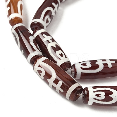 Rice Shape Tibetan Style dZi Beads Strands G-A269-A07-01-1