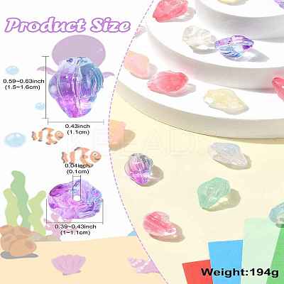 100Pcs 10 Colors Transparent Spray Paint Glass Beads GLAA-CJ0002-72-1