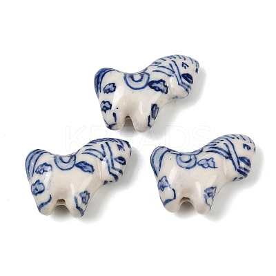 Animal Theme Blue and White Porcelain Beads PORC-Z007-05C-1