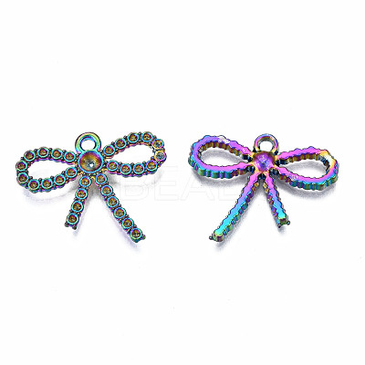 Rainbow Color Alloy Pendant Rhinestone Settings PALLOY-N163-116-NR-1