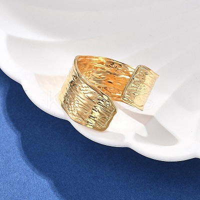 304 Stainless Steel Open Cuff Ring for Women RJEW-M049-01G-03-1