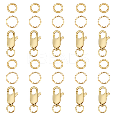 30Pcs 3 Styles Brass & 304 Stainless Steel Jump Rings FIND-ME0001-80-1