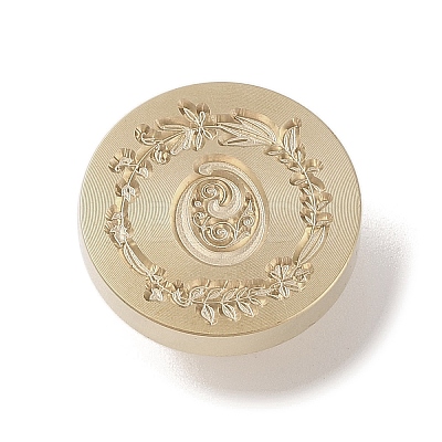 Golden Tone Wax Seal Brass Stamp Head DIY-B079-01G-O-1
