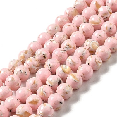 Synthetic Turquoise and Sea Shell Assembled Beads Strands G-D482-01A-06-1