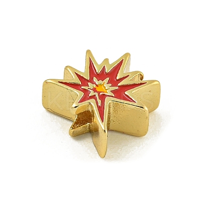 Rack Plating Brass Enamel Beads KK-U029-22G-09-1