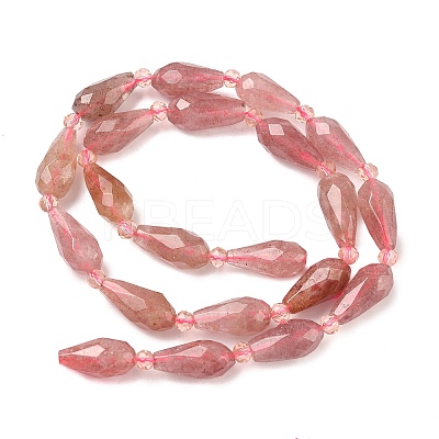 Natural Strawberry Quartz Beads Strands G-G453-F03-8x16mm-1