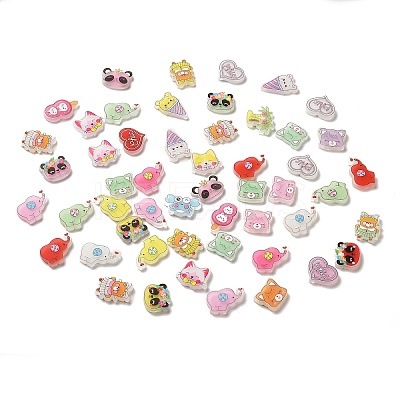 Cartoon Animal Opaque Resin Cabochons RESI-K019-45-1