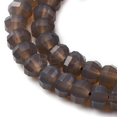 Natural Grey Agate Beads Strands G-P587-D04-02-1