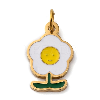316 Surgical Stainless Steel Enamel Pendants STAS-K258-40E-G-1