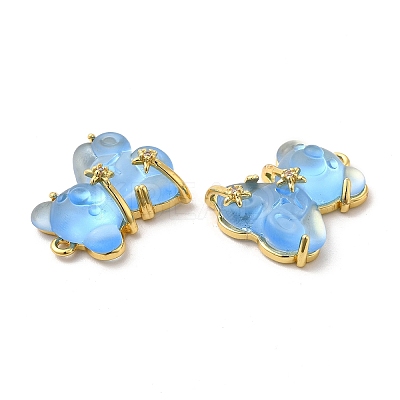 Transparent Resin Crystal Rhinestone Pendants KK-H438-04G-04-1