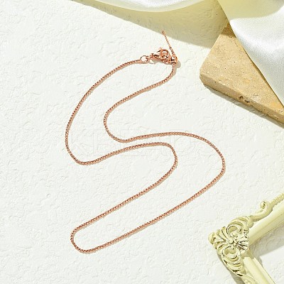 1.5mm Rack Plating Brass Box Chain Adjustable Slider Necklaces for Women Men MAK-L044-35RG-1
