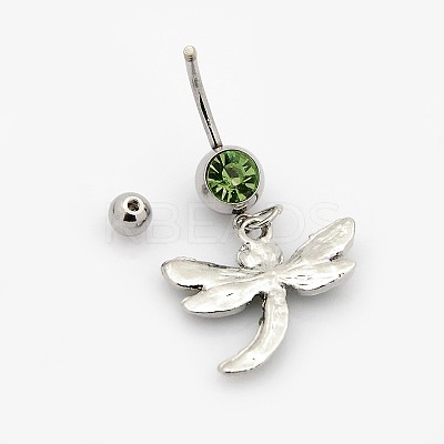 Mixed 316L Surgical Stainless Steel Dangle Belly Button Rings AJEW-P003-M-1