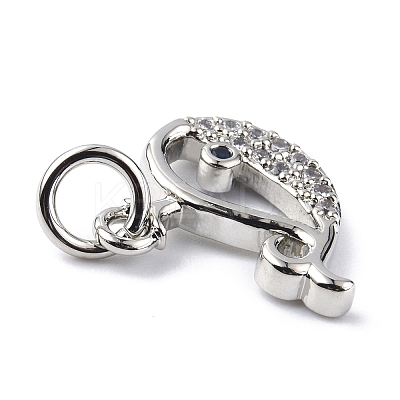 Brass Micro Pave Cubic Zirconia Charms ZIRC-F131-13P-1
