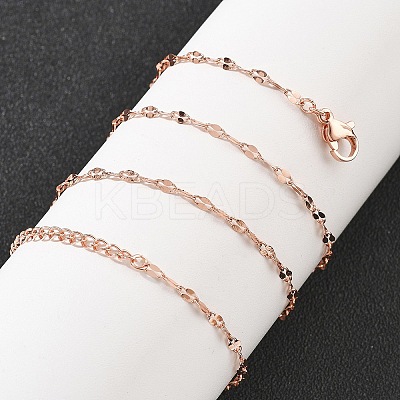 Brass Dapped Chains Necklaces for Women NJEW-D302-23RG-1