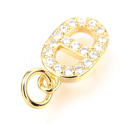 Brass Micro Pave Cubic Zirconia Charms ZIRC-O037-12G-1