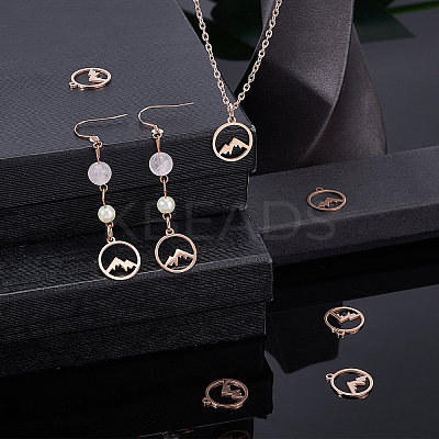 12Pcs Ion Plating(IP) 201 Stainless Steel Laser Cut Pendants STAS-UN0033-10-1