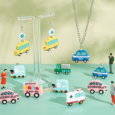 28Pcs 7 Style Resin Pendants FIND-SC0002-80-1