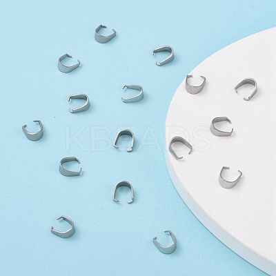 Tarnish Resistant 304 Stainless Steel Snap on Bails STAS-R048-9x7mm-1