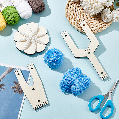 Wood Pom Pom Maker Kit WOOD-WH0050-008-1