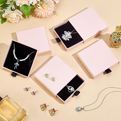 Cardboard Jewelry Set Drawer Boxes LS-CON-WH0099-76D-1