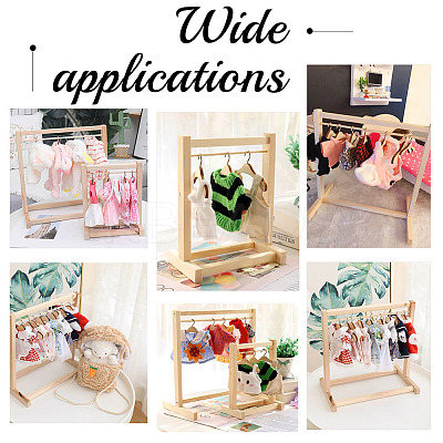 AHADEMAKER 1 Set Wood Doll Garment Rack Sets DJEW-GA0001-37-1