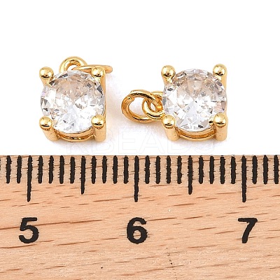 Brass with Cubic Zirconia Charms KK-F927-15G-1