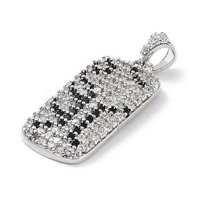 Rack Plating Brass Micro Pave Cubic Zirconia Pendants KK-P247-06P-1