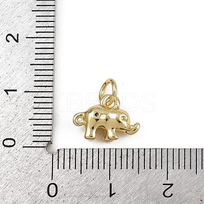 Brass Micro Pave Cubic Zirconia Elephant Charms KK-D409-41G-C-1