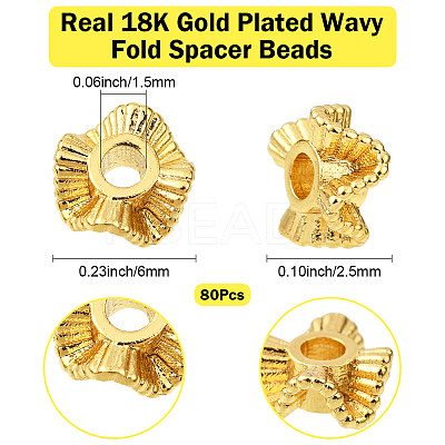 80Pcs Brass Spacer Beads KK-BBC0020-77-1