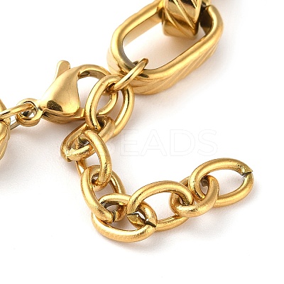 304 Stainless Steel Box Chain Bracelet STAS-Z055-06G-1