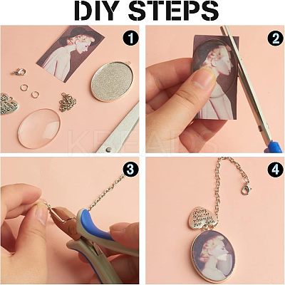 DIY Oval Photo Pendant Necklace Making Kit DIY-FH0004-62-1