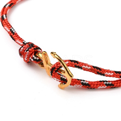 Anchor Alloy Charm Bracelets BJEW-JB05516-M-1