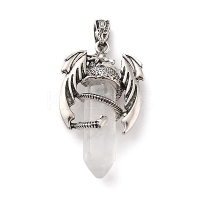 Natural Quartz Crystal Pointed Pendants G-B042-04P-59-1