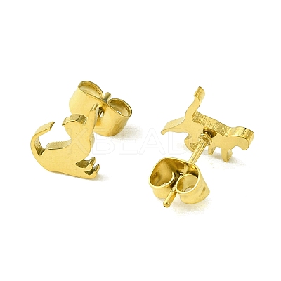 Cute Little Animal Theme 304 Stainless Steel Stud Earrings EJEW-B041-02D-G-1