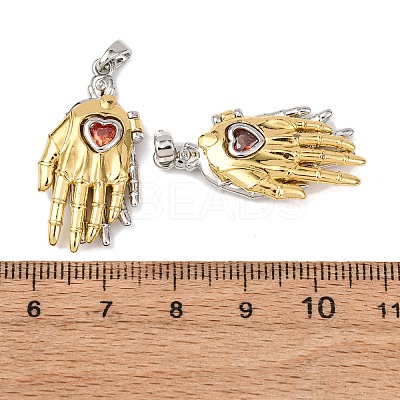 Brass Pave Cubic Zirconia Pendants LS-KK-G543-02G-01-1