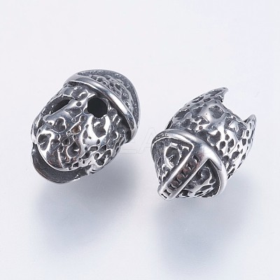 304 Stainless Steel Gladiator Helmet Beads STAS-I069-29AS-1