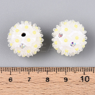Handmade Polymer Clay Rhinestone with Resin Daisy Flower CLAY-T022-02E-1