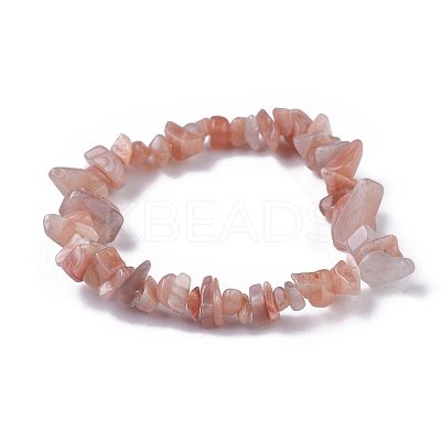 Natural Sunstone Beads Stretch Bracelets BJEW-JB04152-01-1