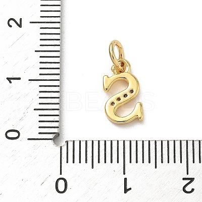 Brass Micro Pave Cubic Zirconia Charms KK-I382-03G-S-1