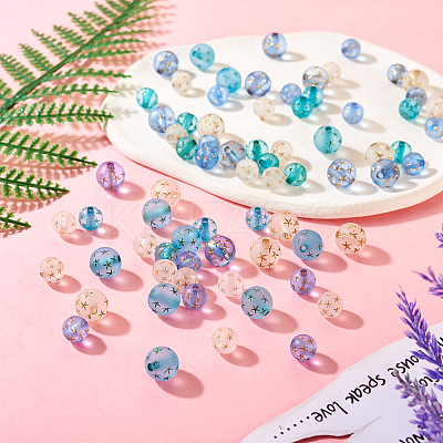 75Pcs 6 Styles Transparent Frosted Resin Beads RESI-TA0002-42-1