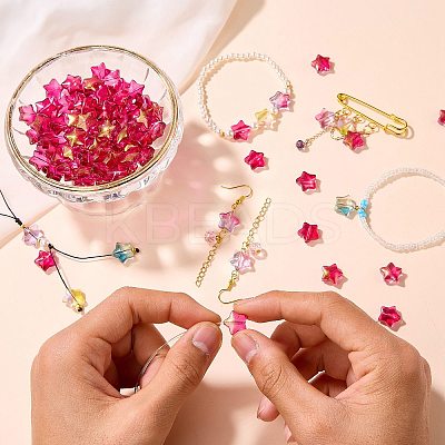 100Pcs Gradient Color Handmade Lampwork Beads DIY-SZ0010-51D-1