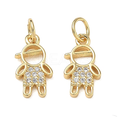 Brass Micro Pave Clear Cubic Zirconia Pendants CU-CBA9AFC-01G-13-1